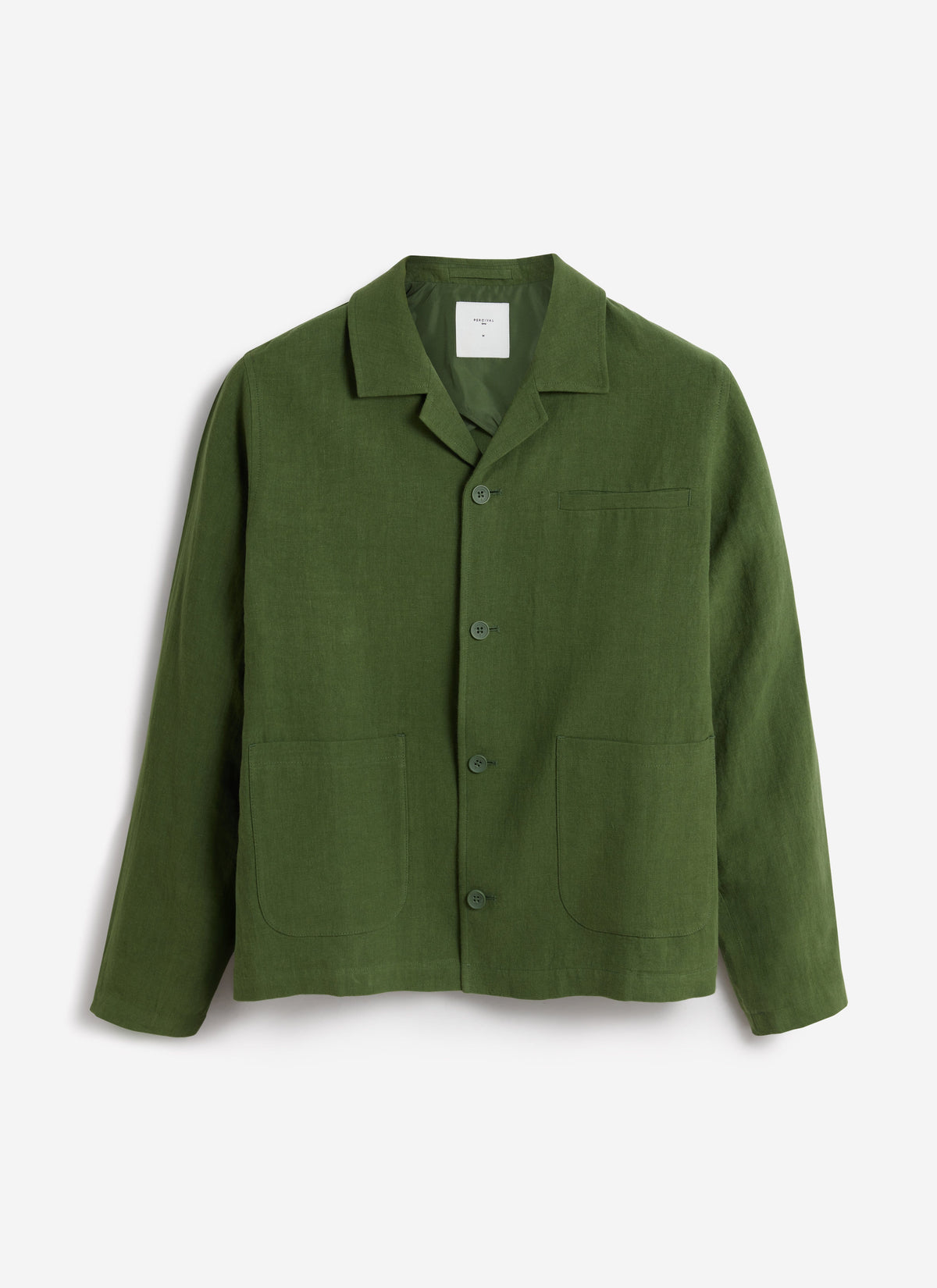 Boxy Overshirt - Linen - Forest | Percival Top Pick