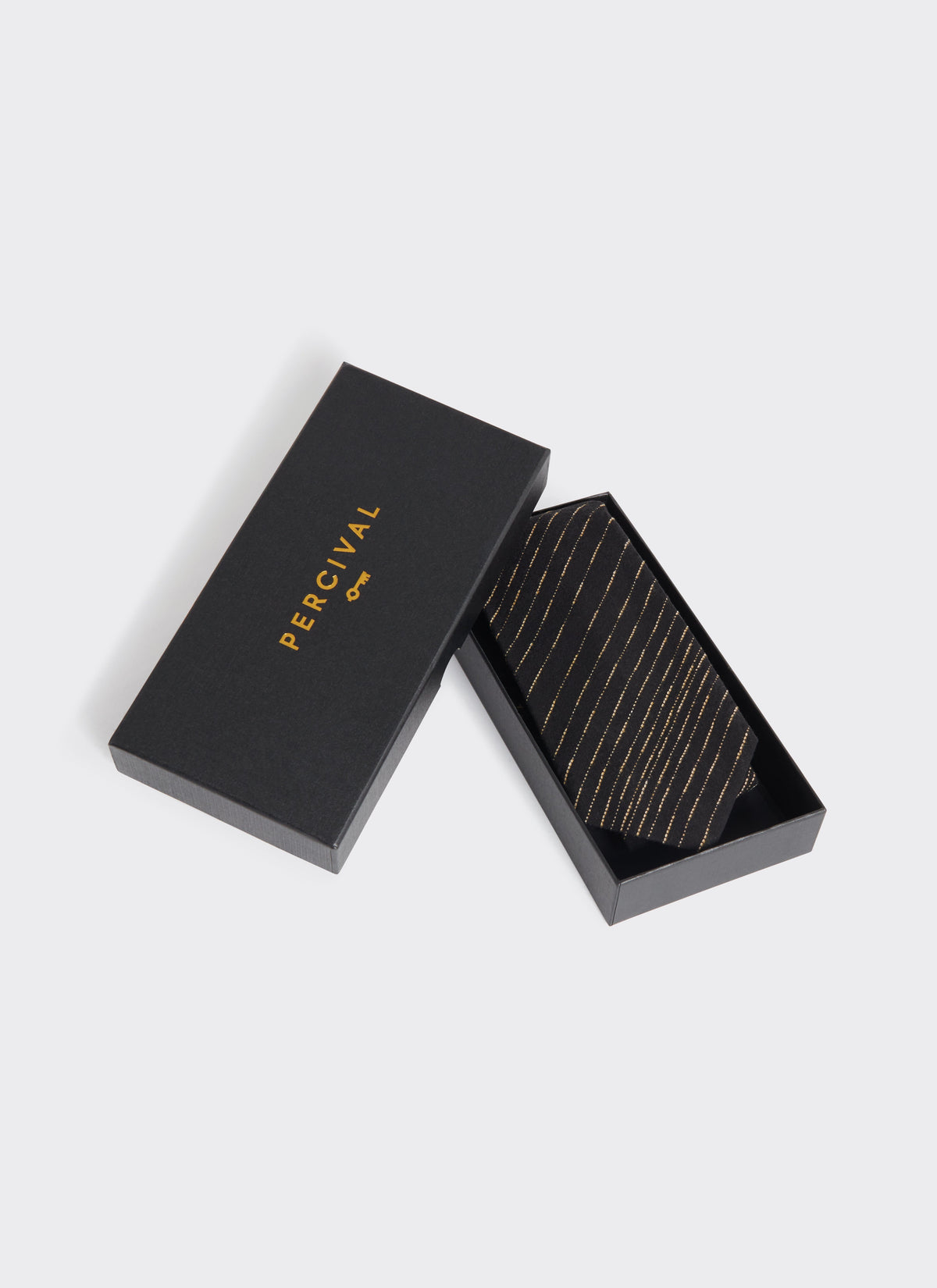 Men's Leland Black Stripe Tie - Classic Cotton Tie | Percival Essential