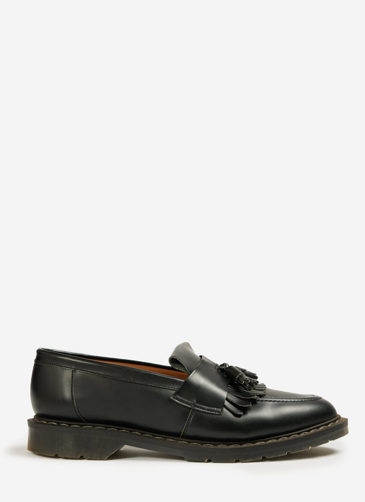 Men's Solovair Loafers - Hi-Shine Tassel - 100% Leather - Black | Percival Customer Favorite