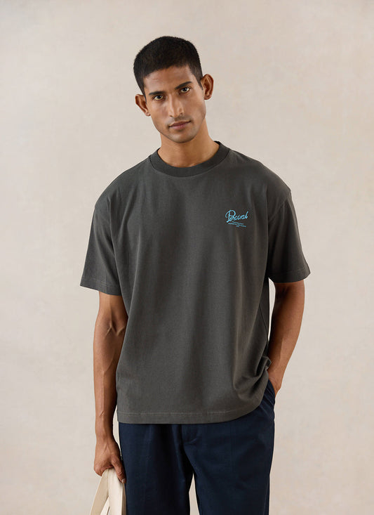 Dawson Oversized T-Shirt - Charcoal Organic Cotton - Percival | Percival Great Value