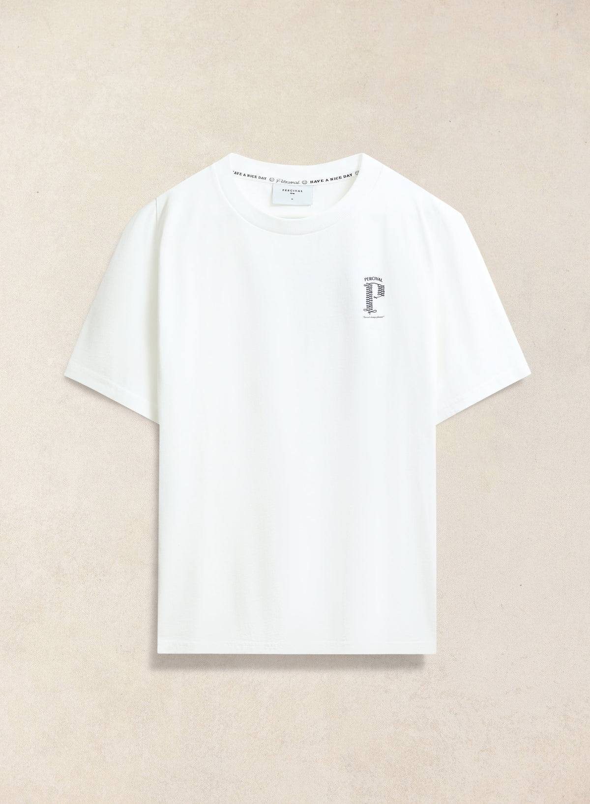 Men's Graphic White T Shirt - Cyril - Organic Cotton - Percival | Percival Sale
