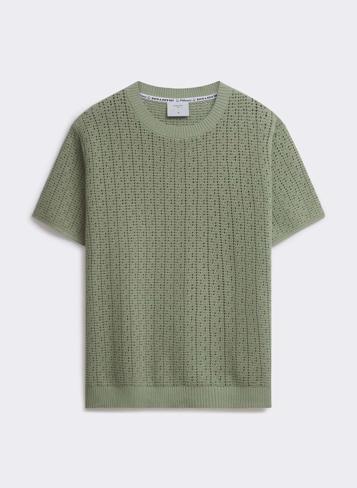 Men's Knitted T Shirt - Siena - Cotton - Pistachio Green | Percival Discount