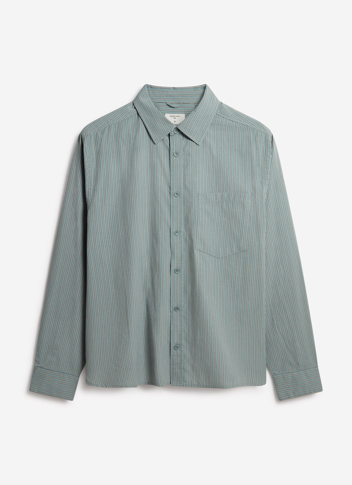Clancy Striped Long Sleeve Shirt - Cotton - Blue | Percival Customer Favorite