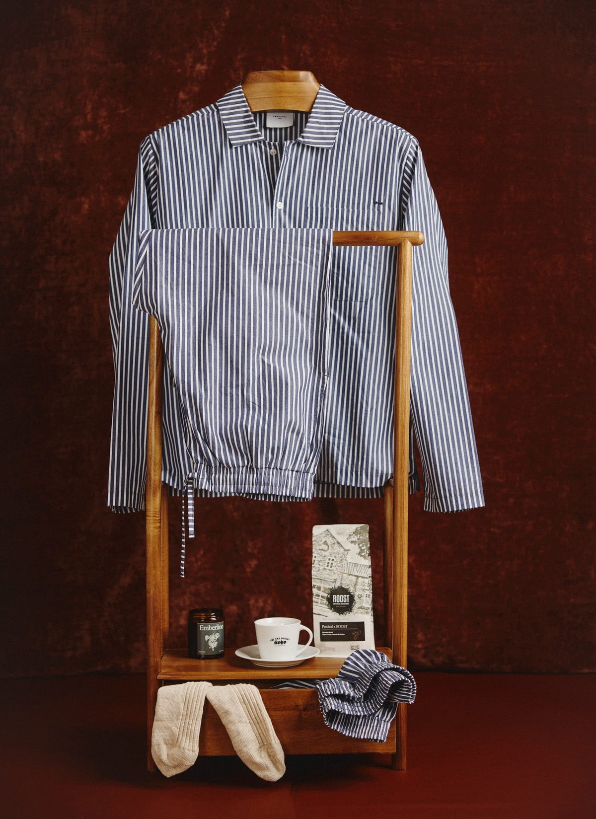 Pyjama Top - Cotton - Blue | Percival Popular