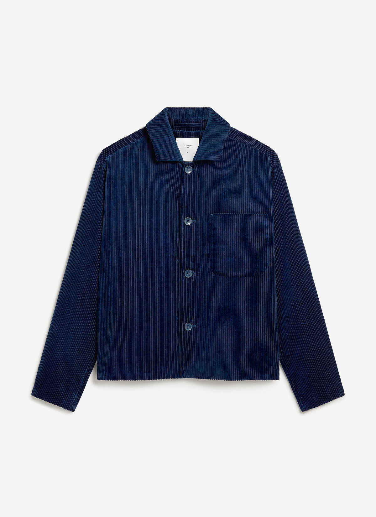 Men's Corduroy Overshirt - Shacket - Cotton - Navy Blue | Percival Sale