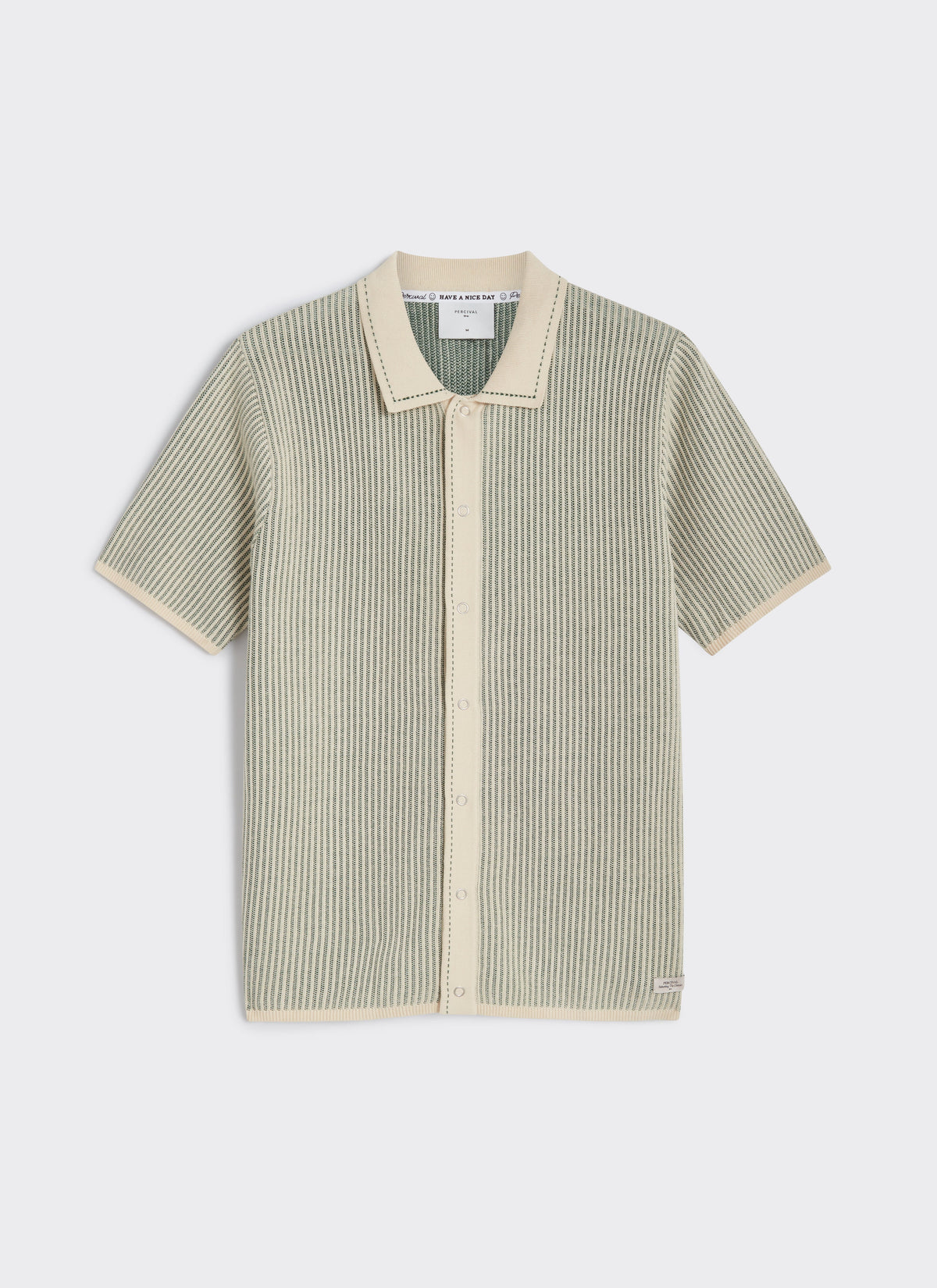 Men's Knitted Polo Shirt - Dixon - Cotton - Cream | Percival Hot Sale