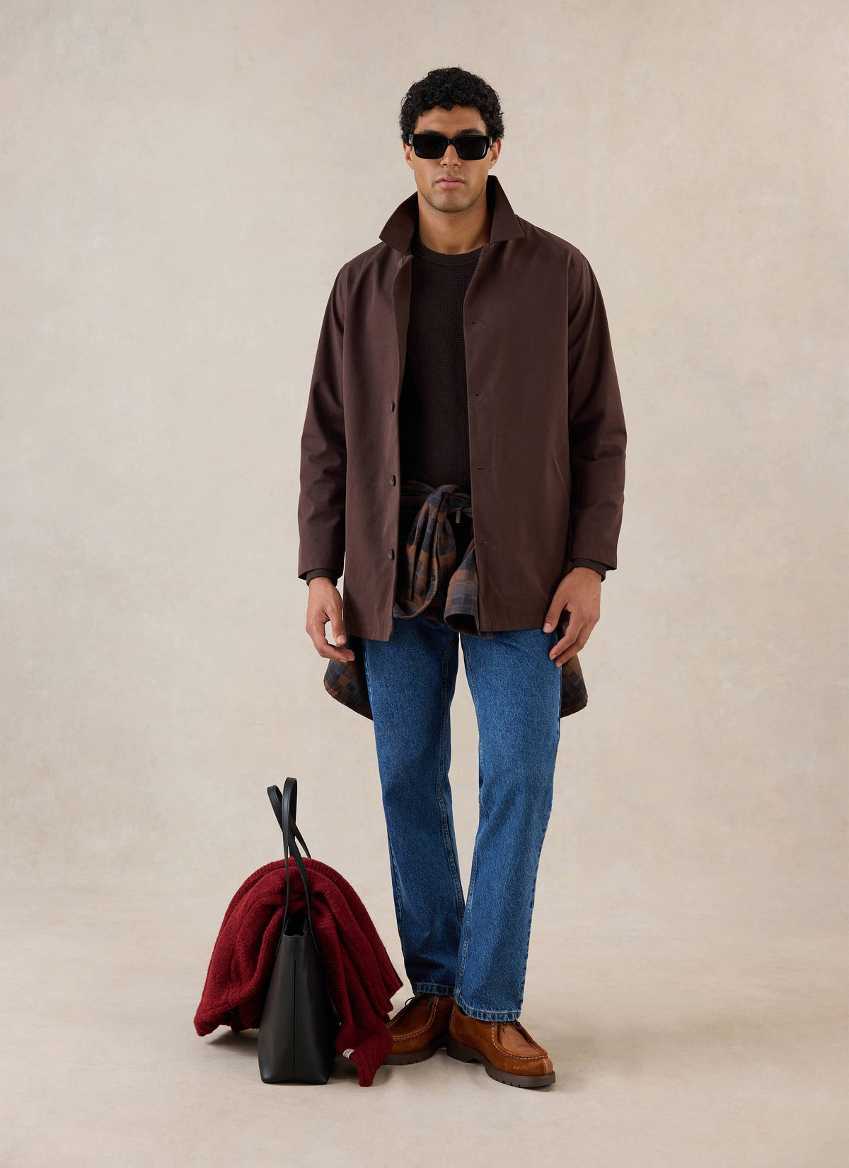 Men's Brown Short Trench Coat - Sherlock - Waterproof - Percival | Percival Discount