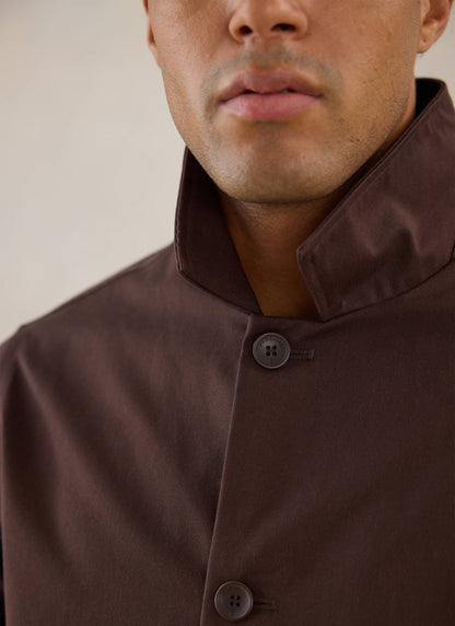 Men's Brown Short Trench Coat - Sherlock - Waterproof - Percival | Percival Discount