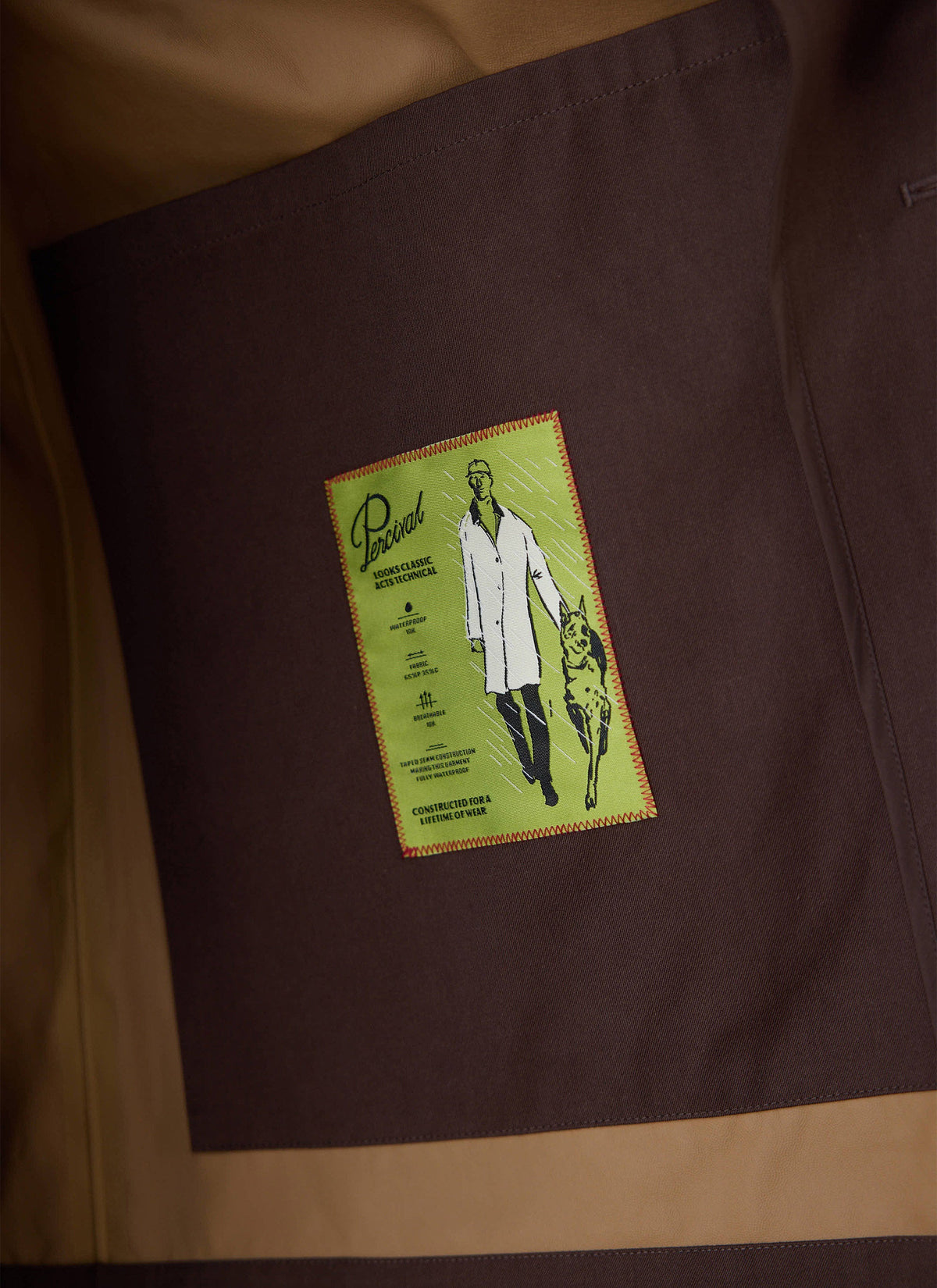 Men's Brown Short Trench Coat - Sherlock - Waterproof - Percival | Percival Discount