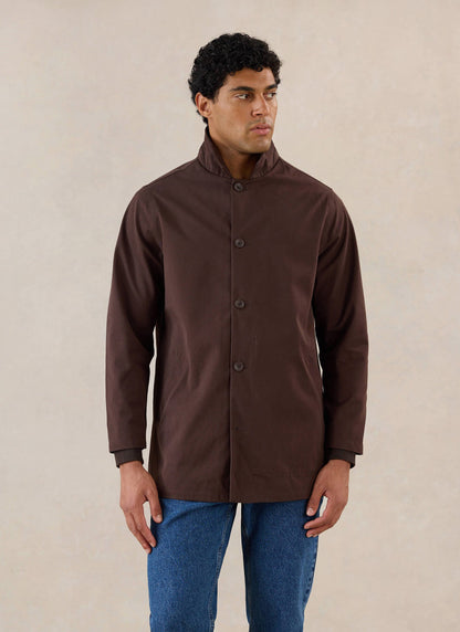 Men's Brown Short Trench Coat - Sherlock - Waterproof - Percival | Percival Discount