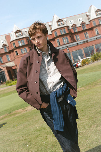 Men's Cropped Waterproof Trench Coat - Carter - Brown - Percival | Percival Discount