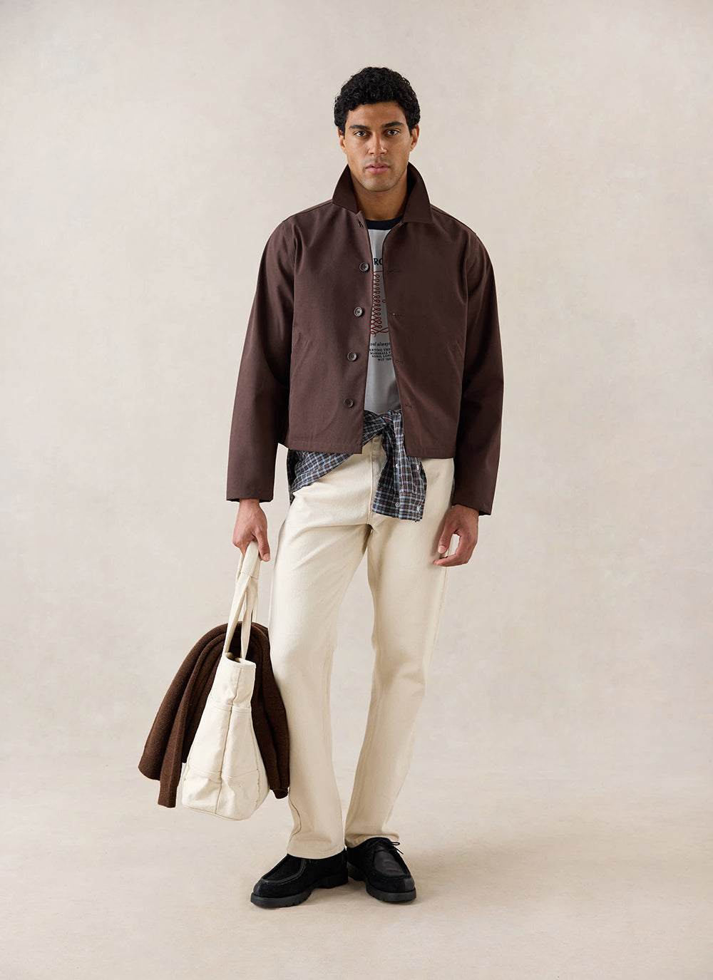 Men's Cropped Waterproof Trench Coat - Carter - Brown - Percival | Percival Discount