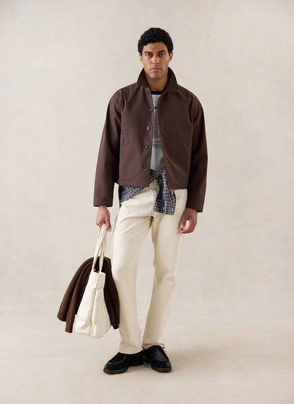 Men's Cropped Waterproof Trench Coat - Carter - Brown - Percival | Percival Discount