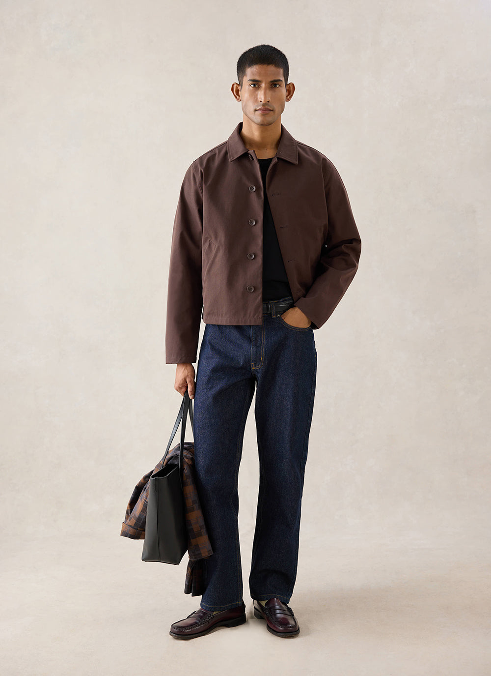 Men's Cropped Waterproof Trench Coat - Carter - Brown - Percival | Percival Discount