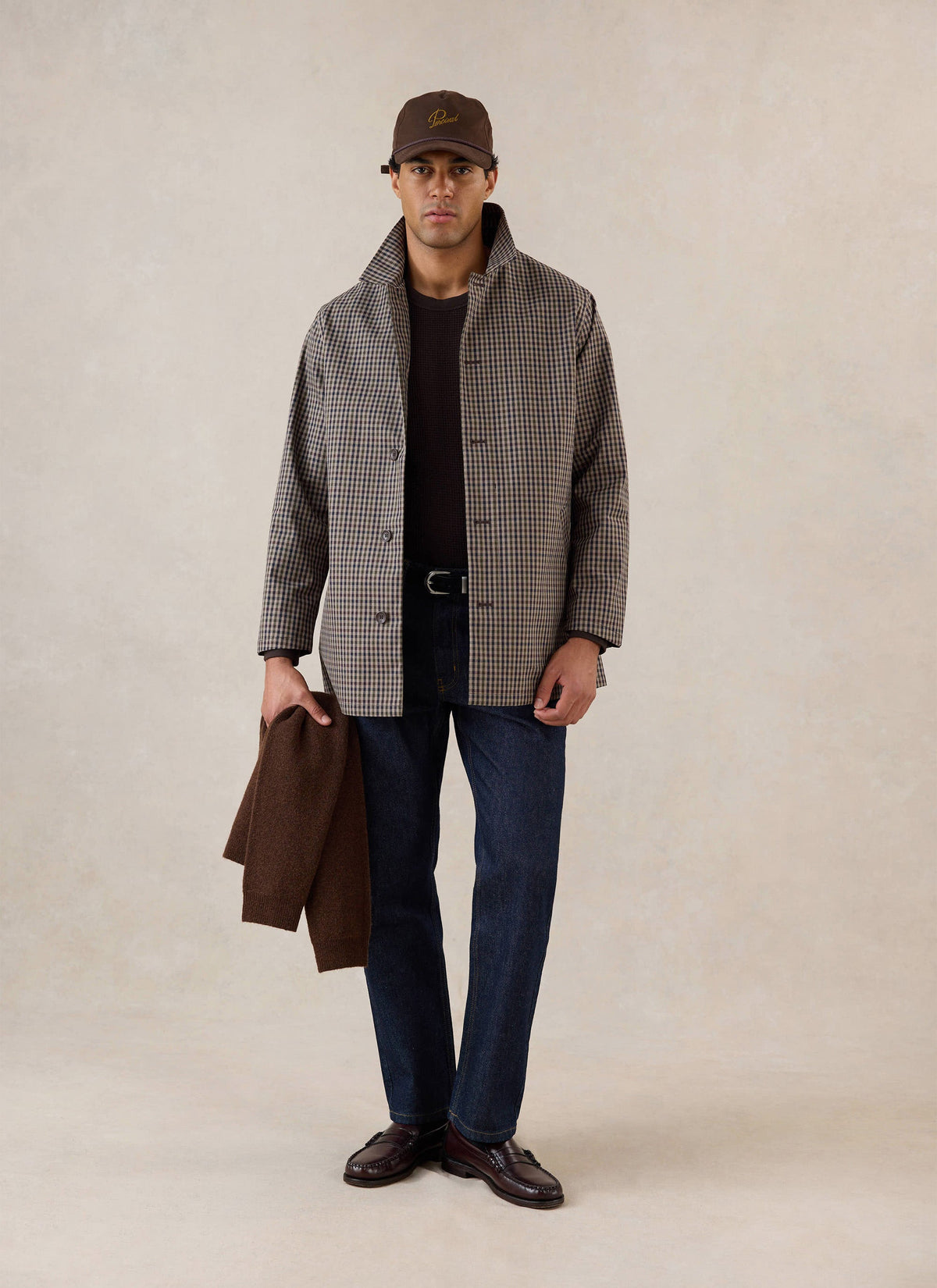 Men's Short Trench Coat - Sherlock - Watcher Check - Percival | Percival Customer Favorite