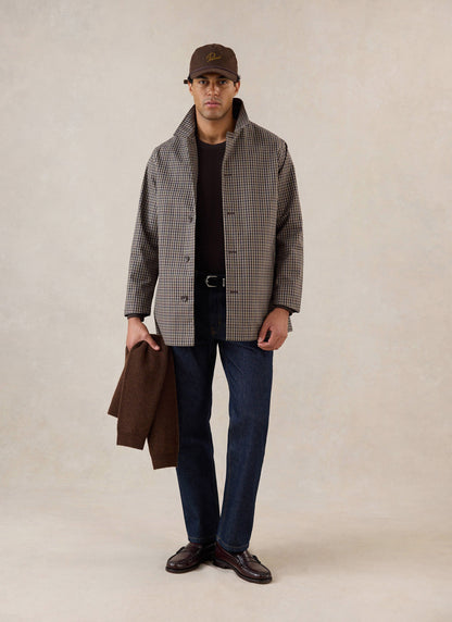 Men's Short Trench Coat - Sherlock - Watcher Check - Percival | Percival Customer Favorite