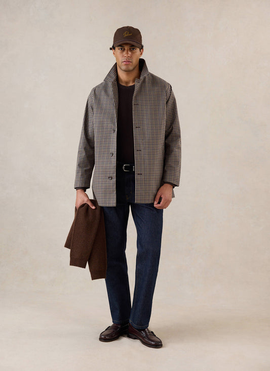 Men's Short Trench Coat - Sherlock - Watcher Check - Percival | Percival Customer Favorite
