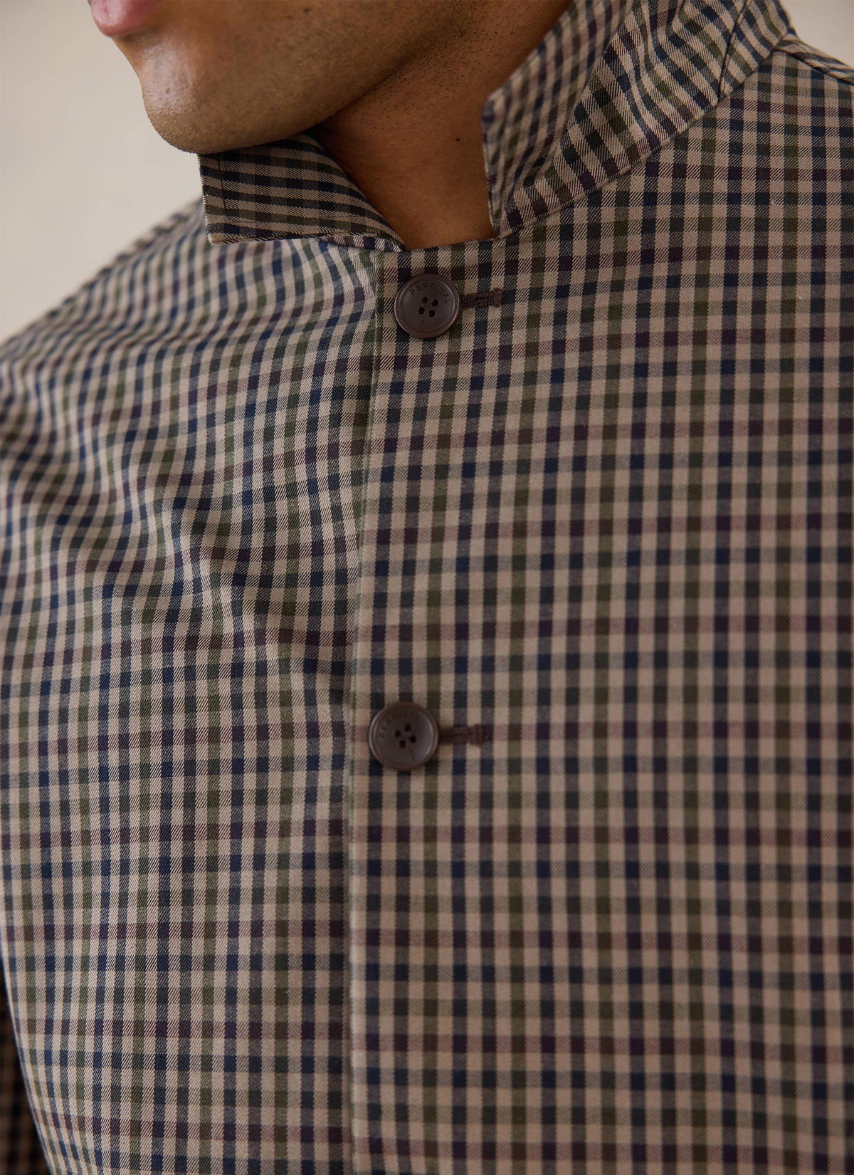 Men's Short Trench Coat - Sherlock - Watcher Check - Percival | Percival Customer Favorite