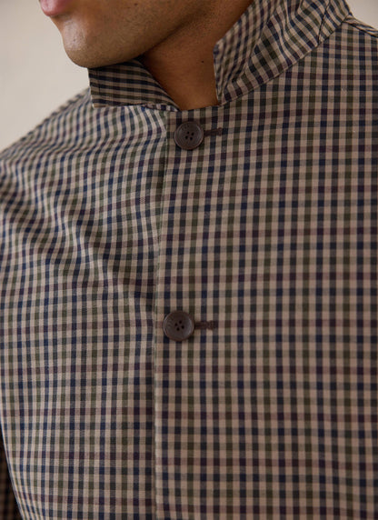 Men's Short Trench Coat - Sherlock - Watcher Check - Percival | Percival Customer Favorite