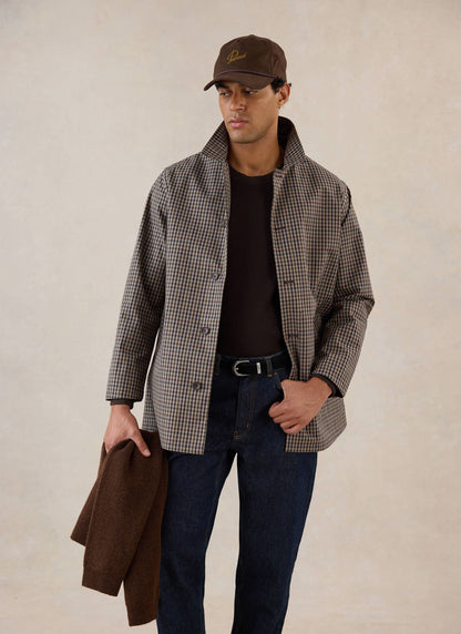 Men's Short Trench Coat - Sherlock - Watcher Check - Percival | Percival Customer Favorite
