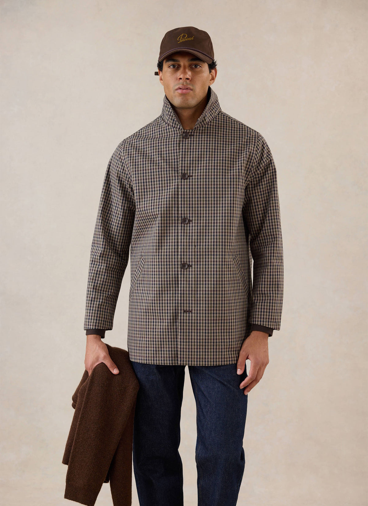 Men's Short Trench Coat - Sherlock - Watcher Check - Percival | Percival Customer Favorite