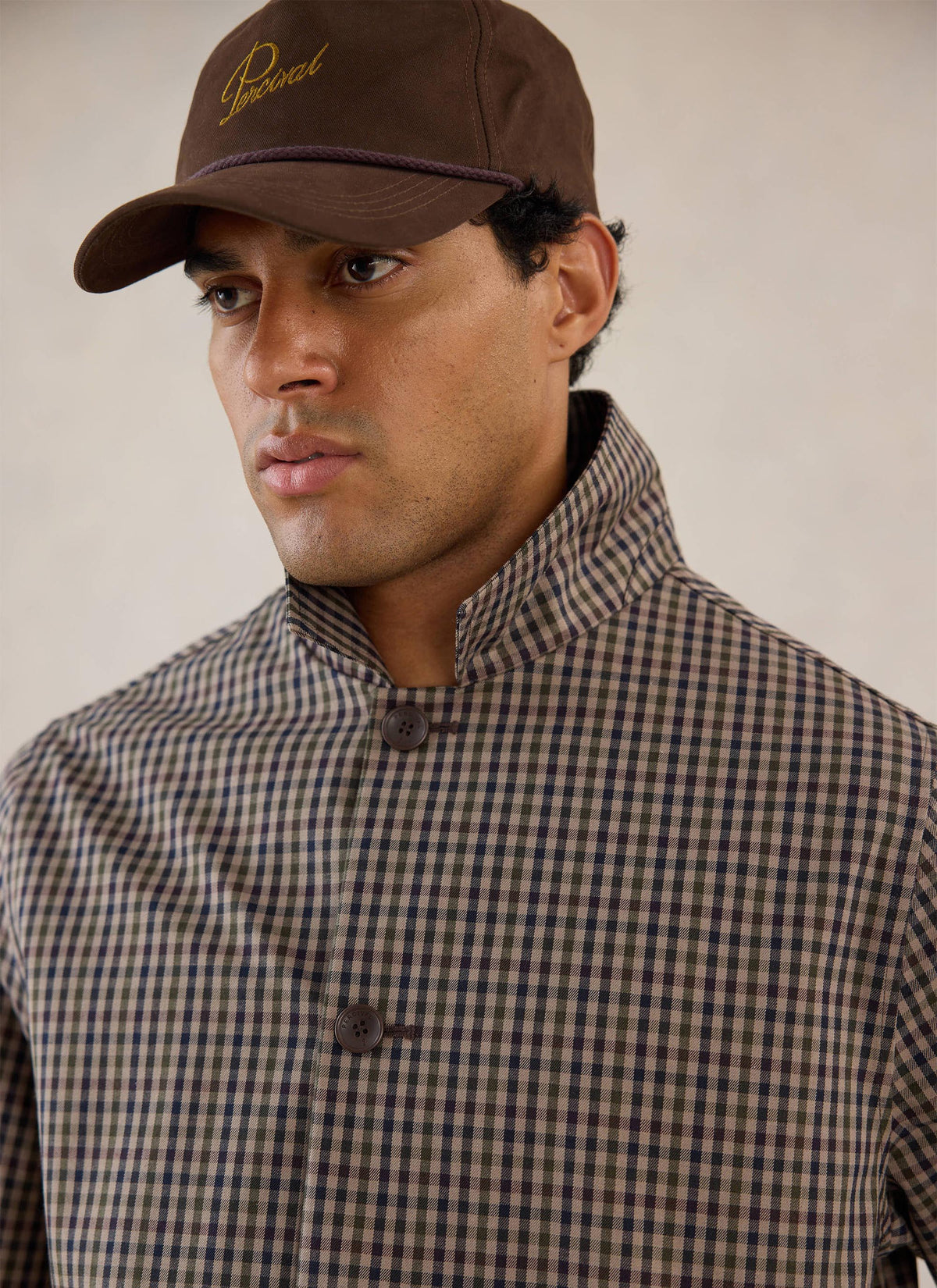 Men's Short Trench Coat - Sherlock - Watcher Check - Percival | Percival Customer Favorite