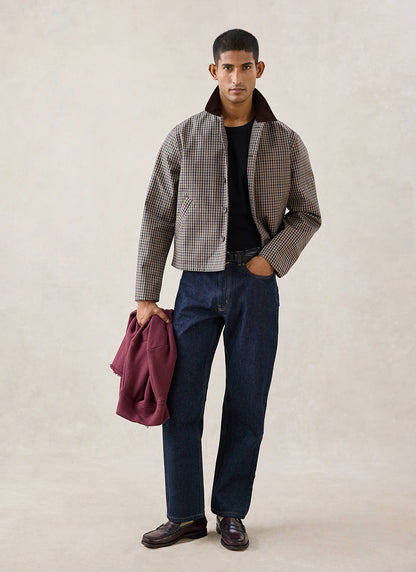 Men's Cropped Trench Coat - Waterproof - Watcher Check - Percival | Percival Trusted