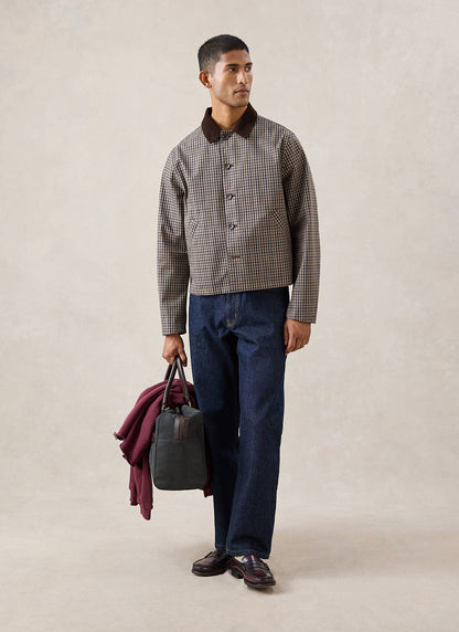 Men's Cropped Trench Coat - Waterproof - Watcher Check - Percival | Percival Trusted