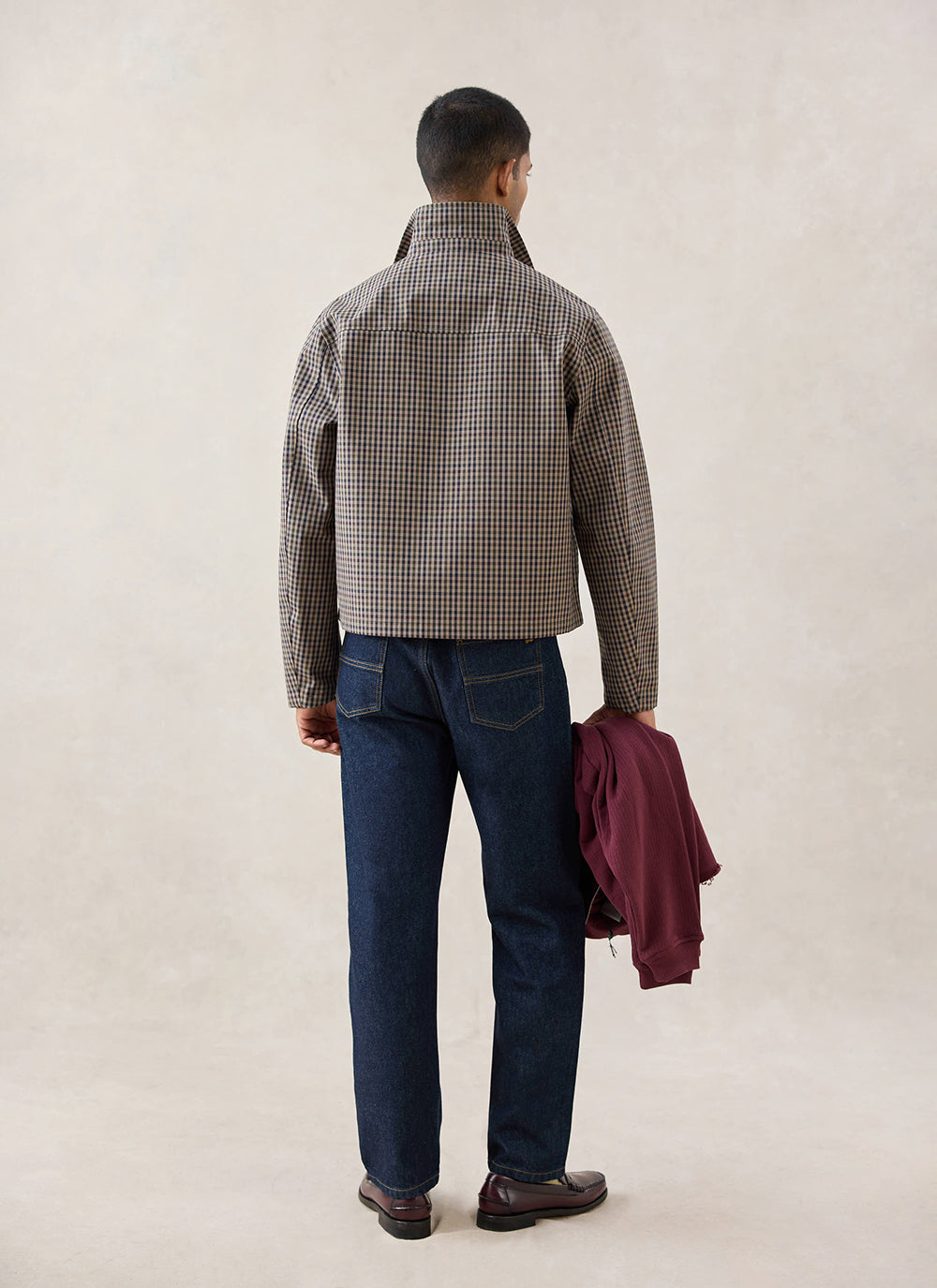 Men's Cropped Trench Coat - Waterproof - Watcher Check - Percival | Percival Trusted
