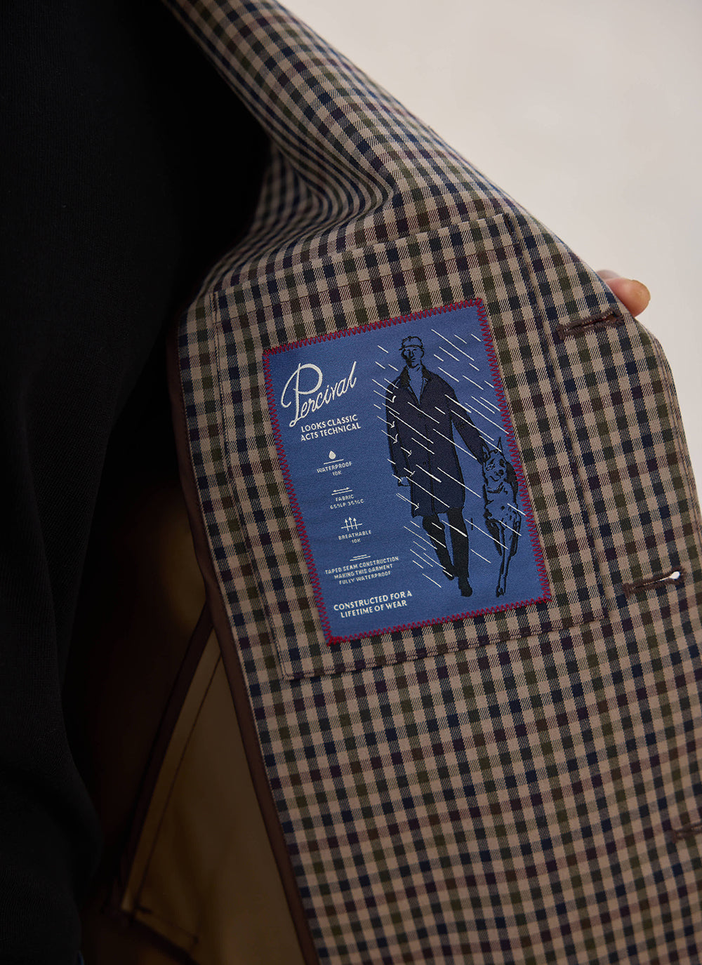 Men's Cropped Trench Coat - Waterproof - Watcher Check - Percival | Percival Trusted
