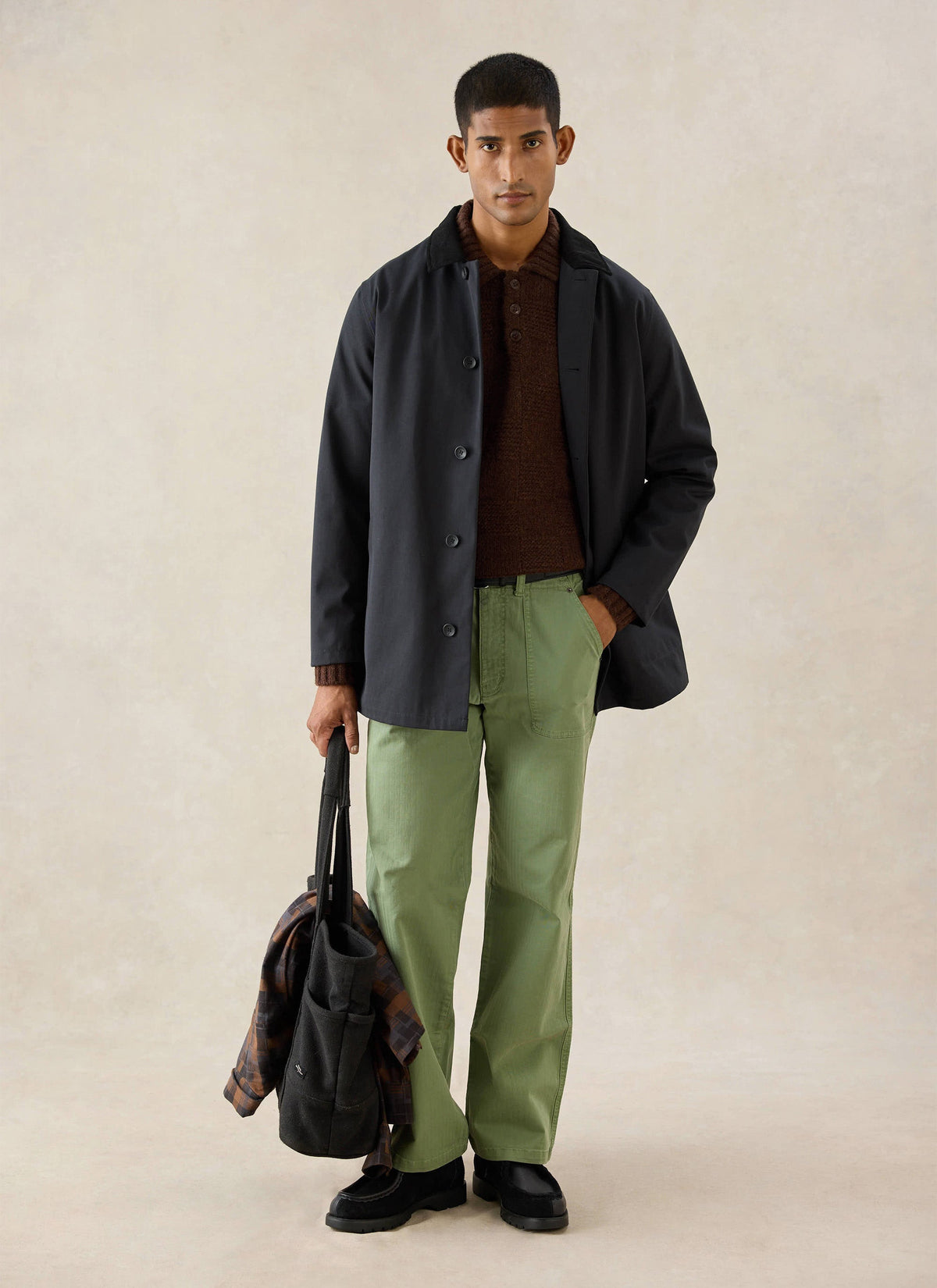 Men's Black Short Trench Coat - Sherlock - Waterproof - Percival | Percival Smart Buy