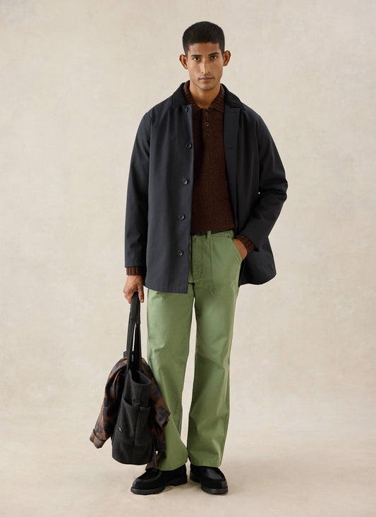 Men's Black Short Trench Coat - Sherlock - Waterproof - Percival | Percival Smart Buy
