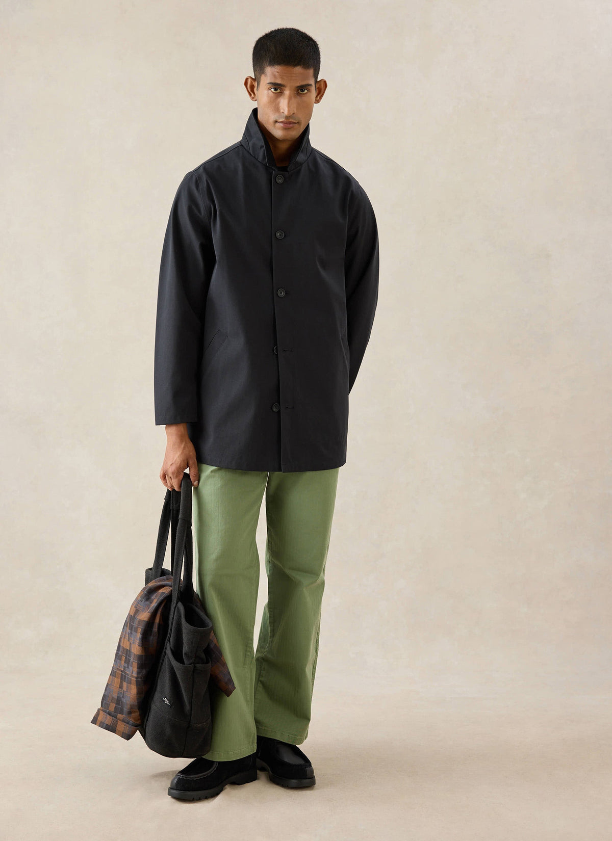 Men's Black Short Trench Coat - Sherlock - Waterproof - Percival | Percival Smart Buy