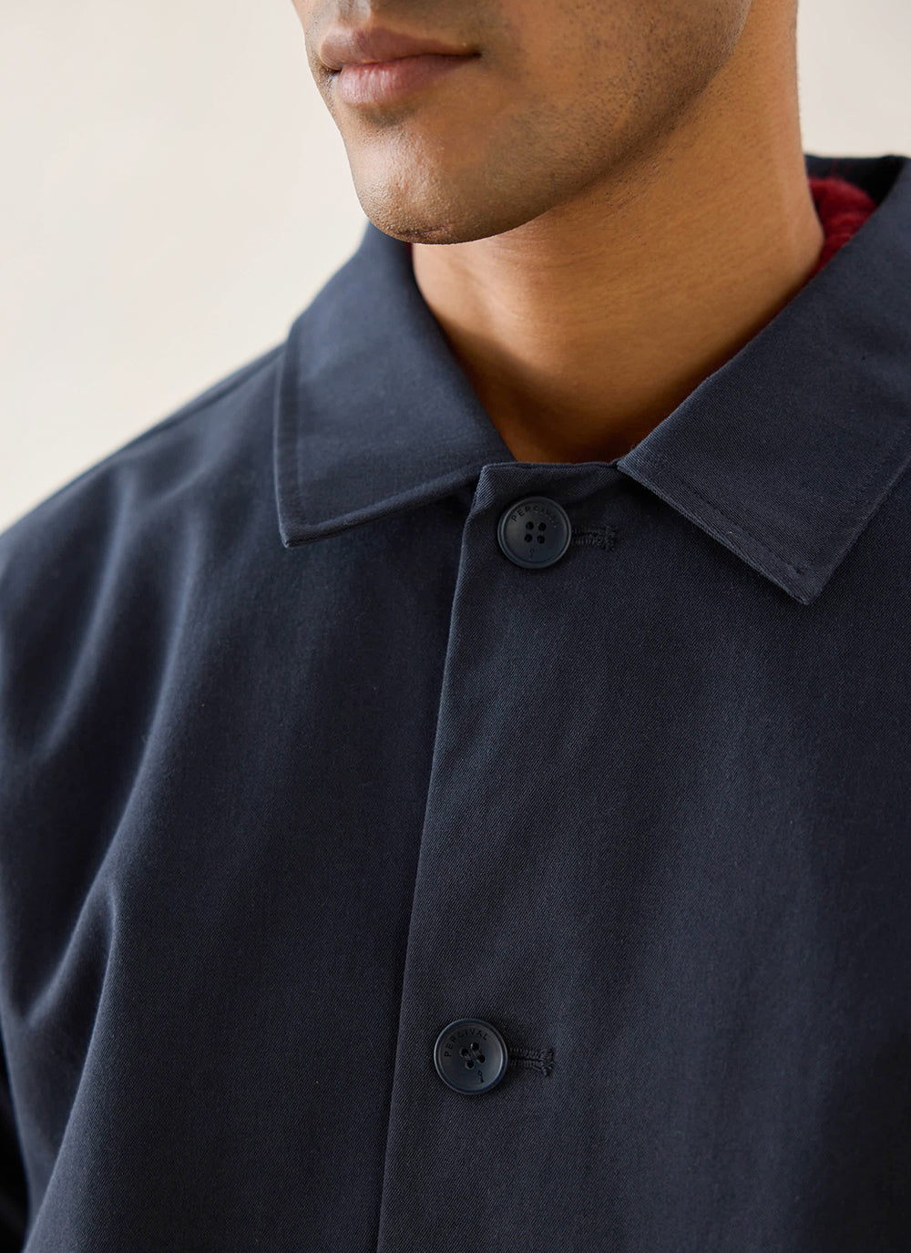 Men's Waterproof Long Trench Coat - Wilson - Navy Blue - Percival | Percival Latest