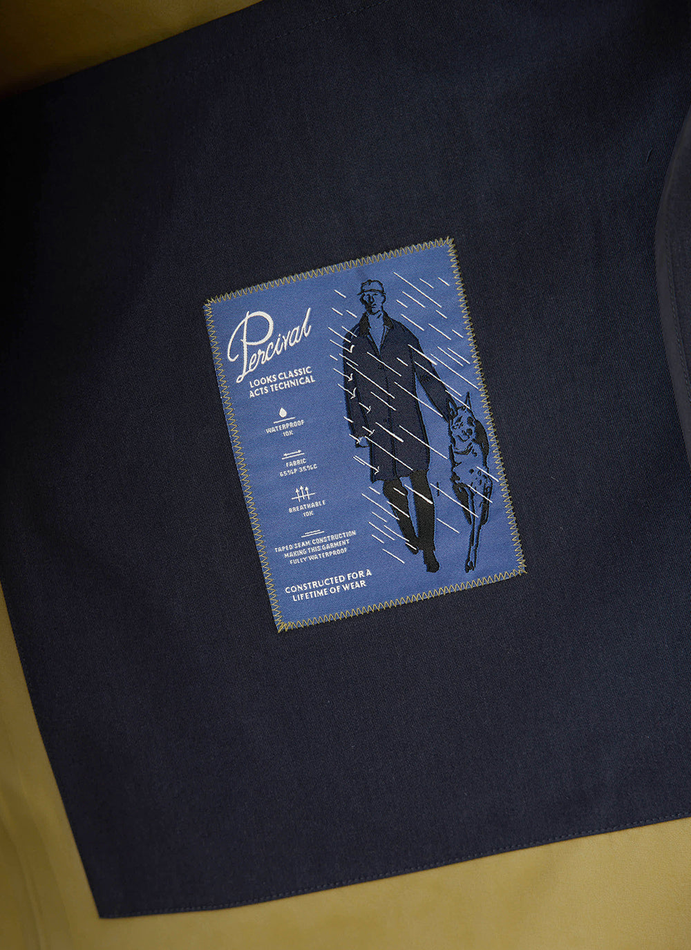Men's Waterproof Long Trench Coat - Wilson - Navy Blue - Percival | Percival Latest
