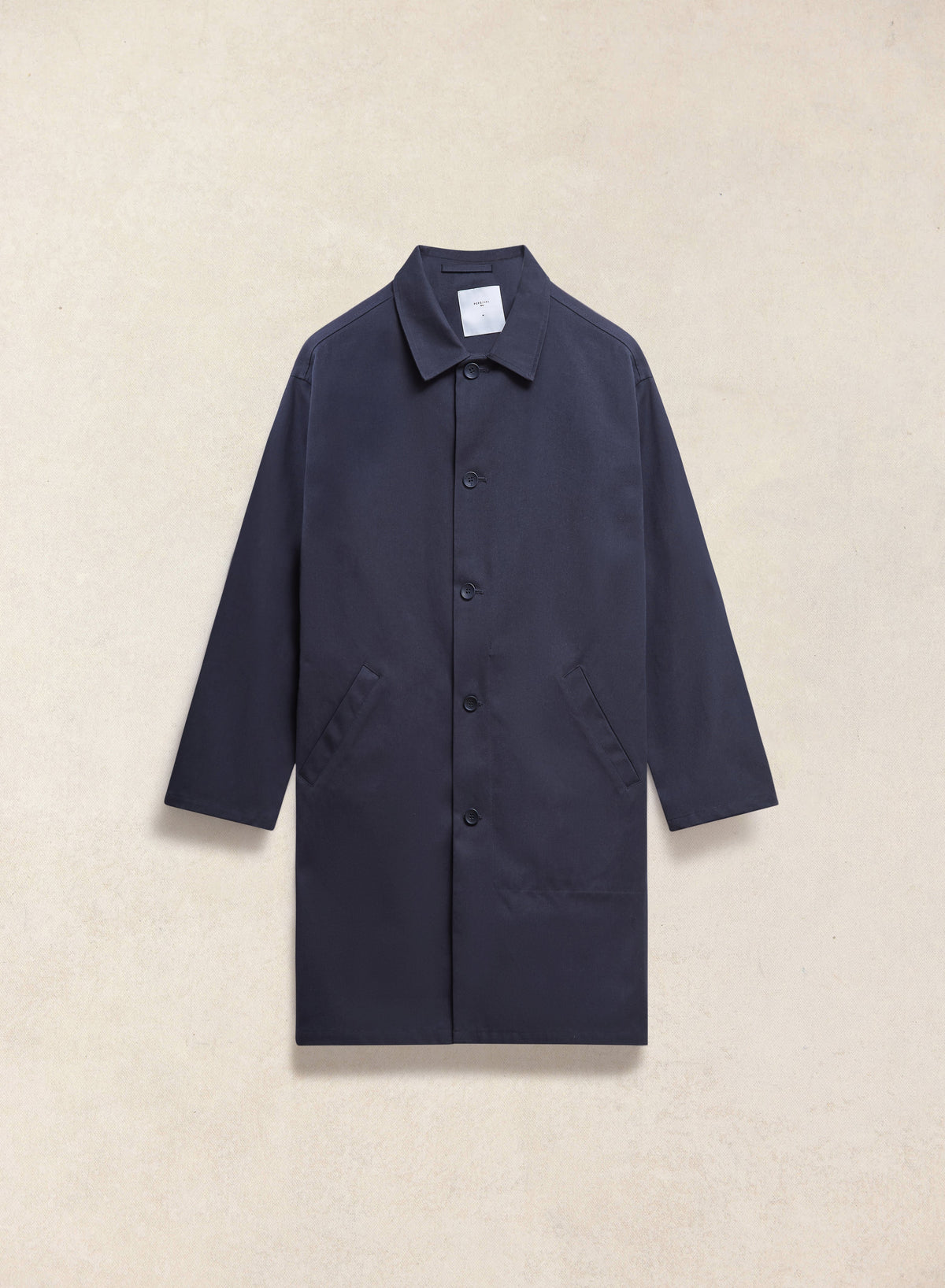 Men's Waterproof Long Trench Coat - Wilson - Navy Blue - Percival | Percival Latest