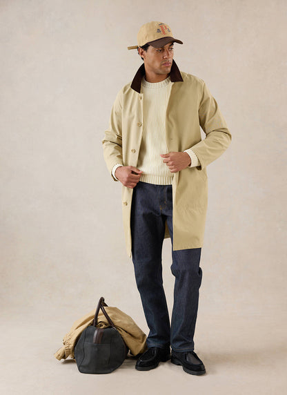 Men's Long Trench Coat - Wilson - Waterproof - Tan - Percival | Percival Best Price