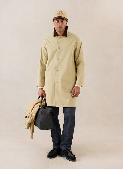 Men's Long Trench Coat - Wilson - Waterproof - Tan - Percival | Percival Best Price