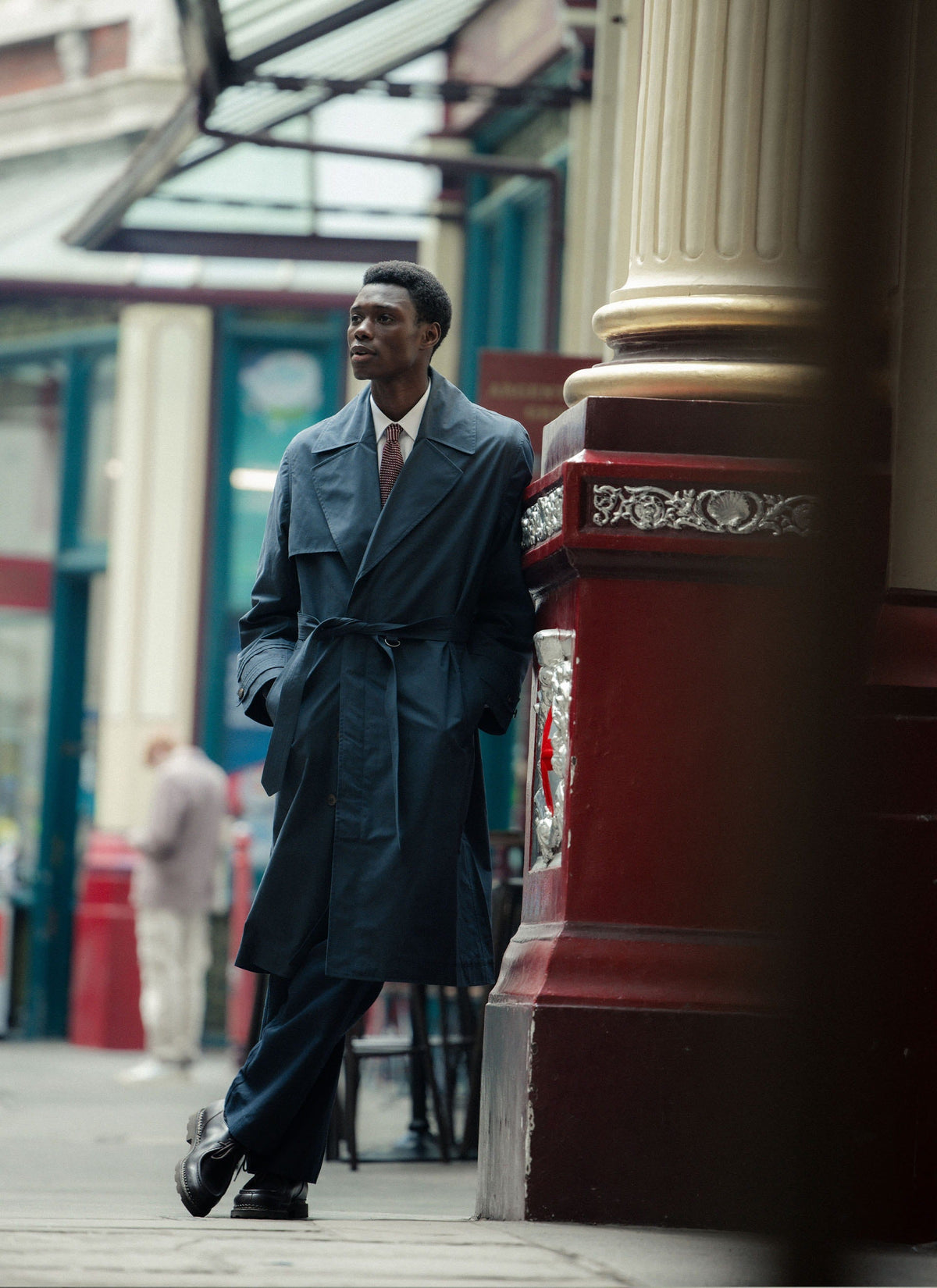 Men's Mac Trench Coat - Limited Edition Percival x Front Office - Navy | Percival Signature