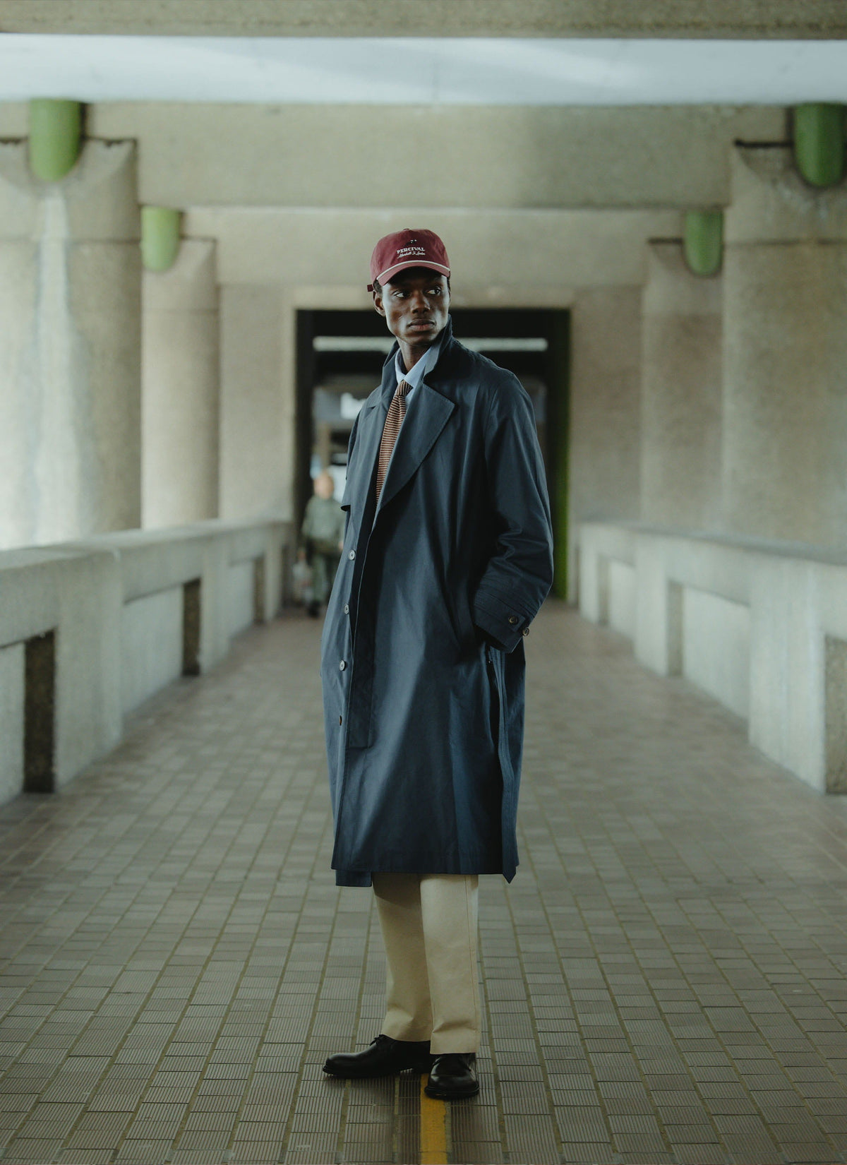 Men's Mac Trench Coat - Limited Edition Percival x Front Office - Navy | Percival Signature
