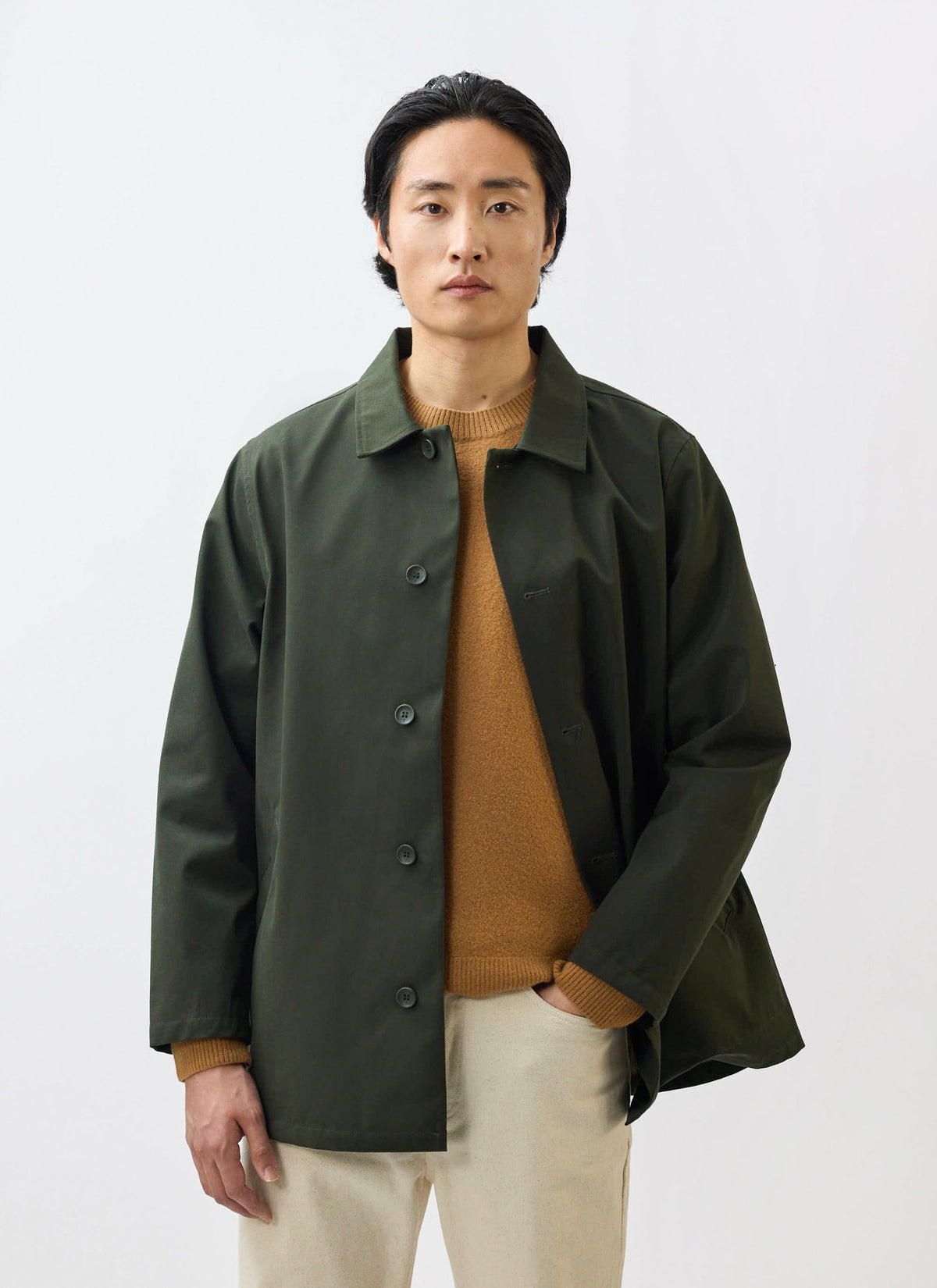 Men's Sherlock Short Trench Coat - Waterproof - Forest Green | Percival Hot Sale