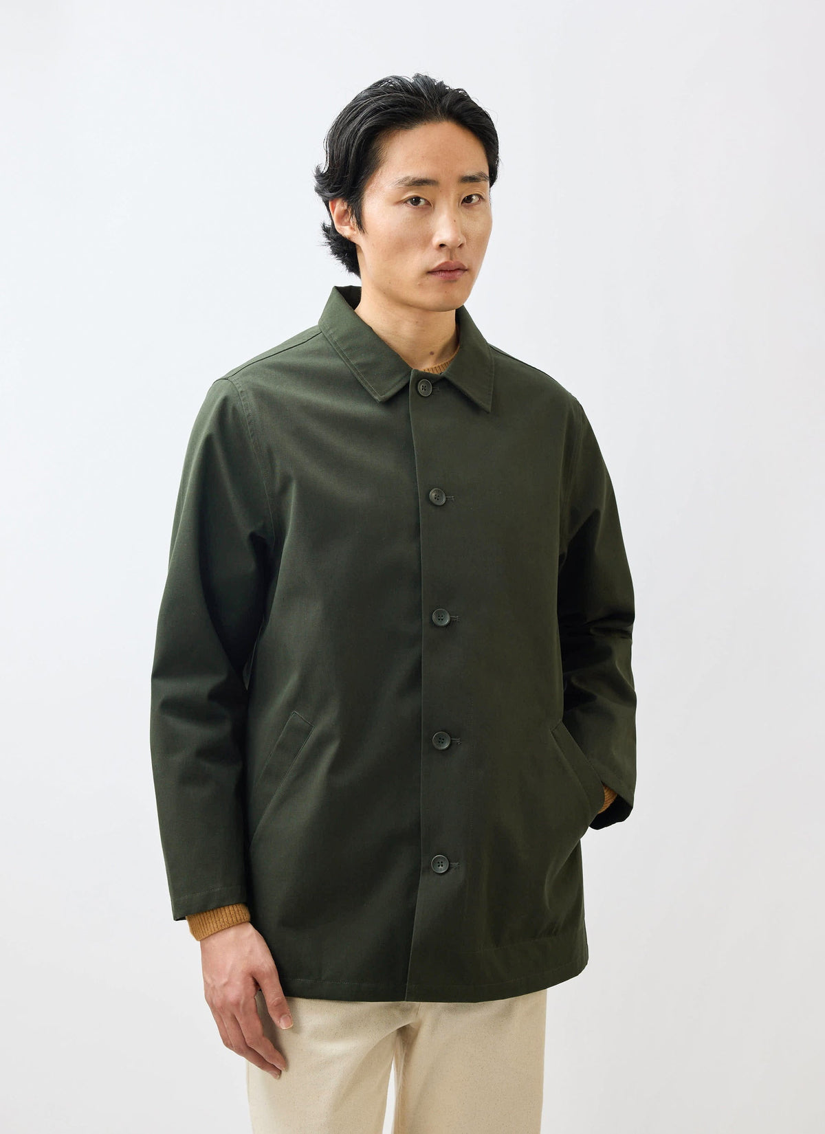 Men's Sherlock Short Trench Coat - Waterproof - Forest Green | Percival Hot Sale