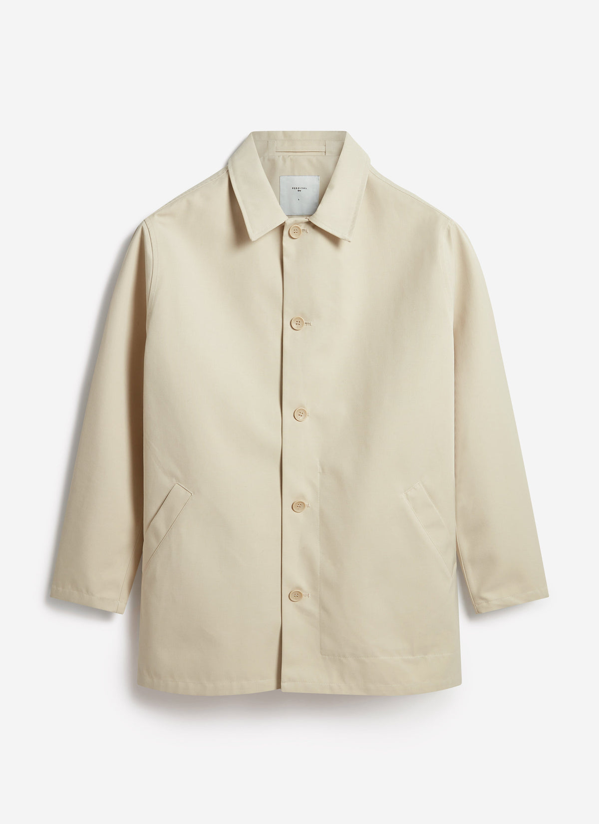 Men's Sherlock Short Trench Coat - Waterproof - Cream | Percival Signature