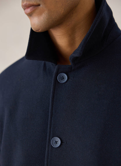 Men's Peacoat - Melton Wool - Navy Blue | Percival Smart Buy