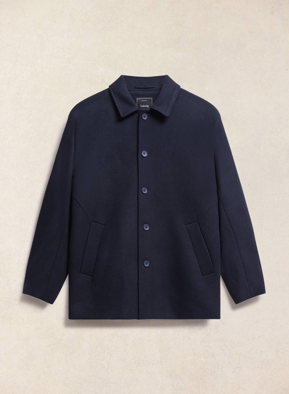 Men's Peacoat - Melton Wool - Navy Blue | Percival Smart Buy