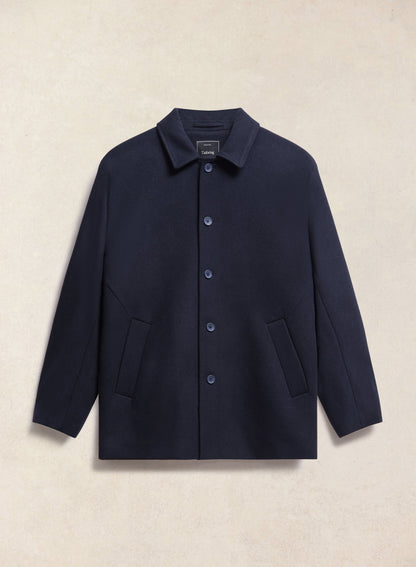 Men's Peacoat - Melton Wool - Navy Blue | Percival Smart Buy