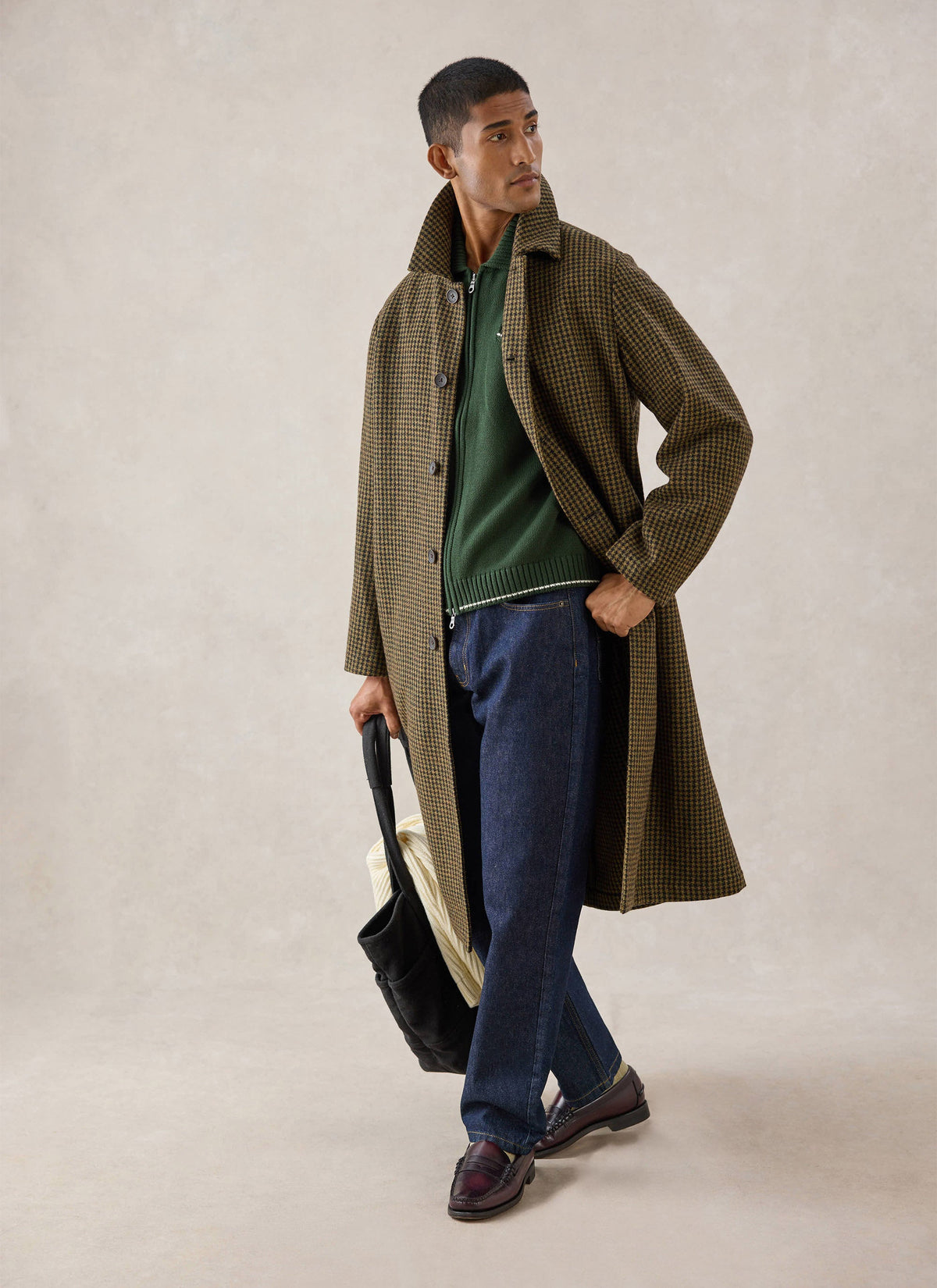 Men's Wool Minnesota Overcoat - Watcher Check - Percival | Percival Exclusive
