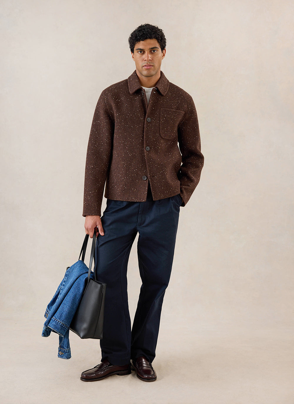 Minnesota Double-Faced Wool Overshirt - Brown Fleck - Percival | Percival Exclusive