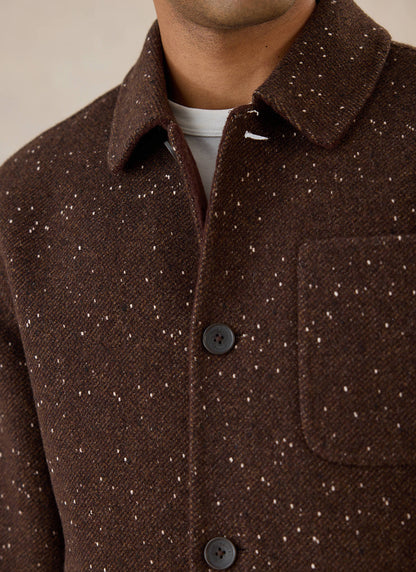 Minnesota Double-Faced Wool Overshirt - Brown Fleck - Percival | Percival Exclusive