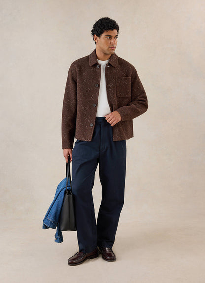 Minnesota Double-Faced Wool Overshirt - Brown Fleck - Percival | Percival Exclusive